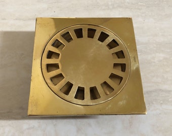 Solid Brass Floor Drain with Removable Cover, Square Bathroom Drain Can be used in Shower, Kitchen, Bathroom, Garage, Basement, Toilet