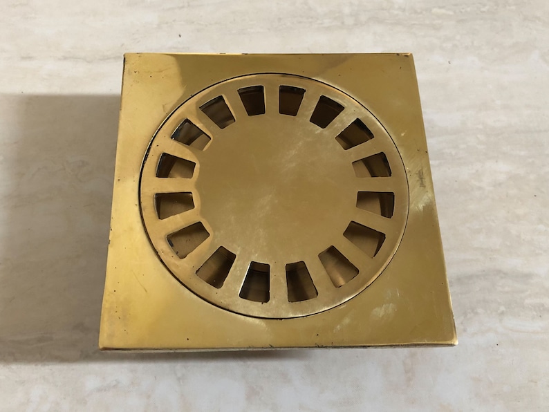 Solid Brass Floor Drain with Removable Cover, Square Bathroom Drain Can be used in Shower, Kitchen, Bathroom, Garage, Basement, Toilet image 1