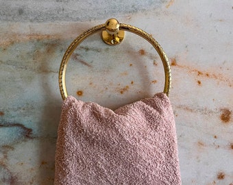 Handmade Engraved Brass towel holder for bathroom wall, towel holder ring, towel hanging, hand towel holder, Kitchentowel ring holder
