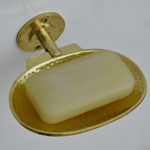 Brass Wall Mounted Soap Dish for Bathroom Brass Soap Holder for Shower Wall Handcrafted Unlacquered Hammered Brass Handmade Soap Dish