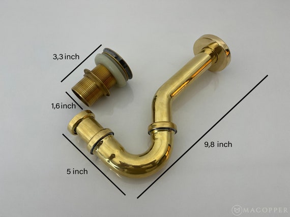 P Type Trap Copper Drains Set Brass Round Siphon Deodorization Bathroom - View #8