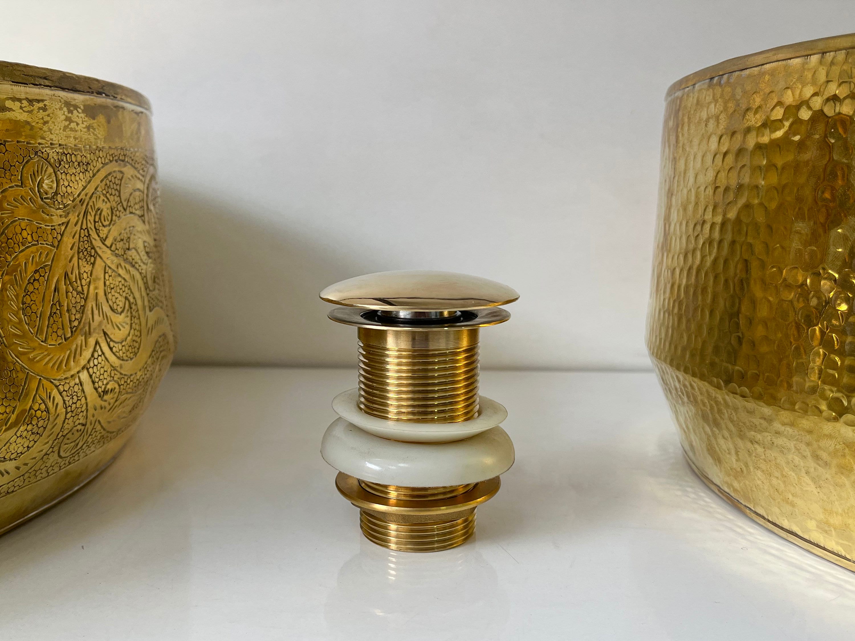 Solid Unlacquered brass sink drain , Solid Brass Drain, Pop Up Drain