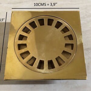 Solid Brass Floor Drain with Removable Cover, Square Bathroom Drain Can be used in Shower, Kitchen, Bathroom, Garage, Basement, Toilet image 3