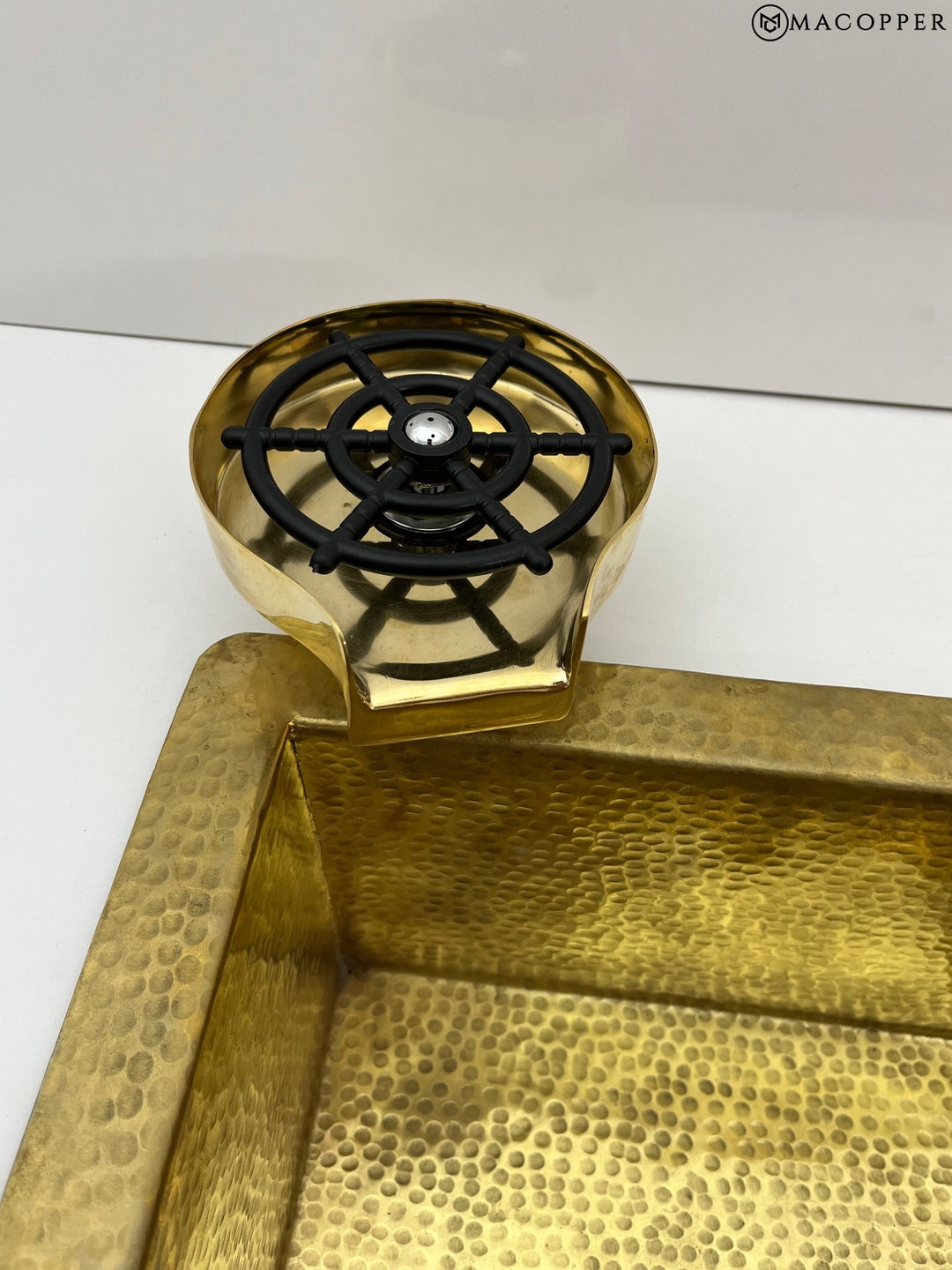 Solid Brass Glass Rinser for Kitchen Sink, Heavy Brass Bottle Washer ...