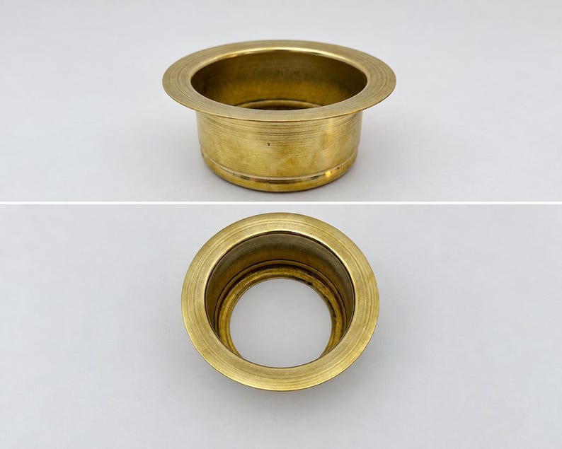 Unlacquered Brass Garbage Disposal Flange - Deep Kitchen Sink Flange, Fits 3-1/2 Inch Standard Drain Hole | Handmade Moroccan Solid Brass image 4