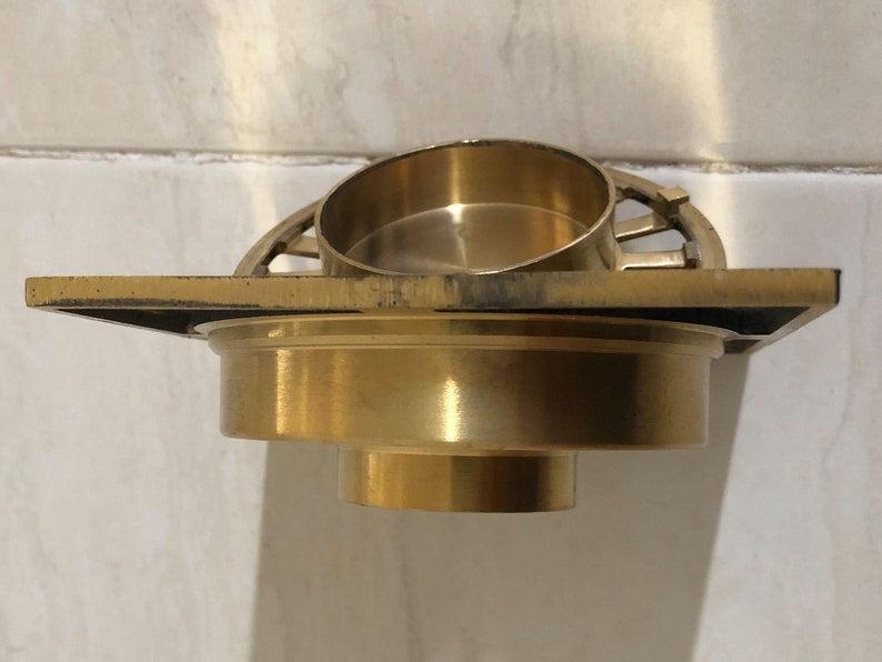 Solid Brass Floor Drain with Removable Cover, Square Bathroom Drain Can be used in Shower, Kitchen, Bathroom, Garage, Basement, Toilet image 4