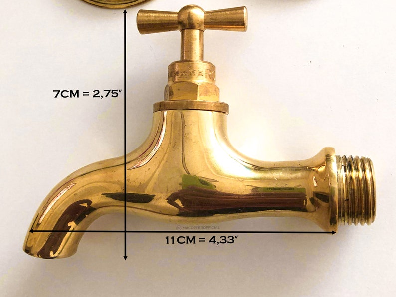 Outdoor Sink Brass Wall Faucet Small Water Spigot Etsy
