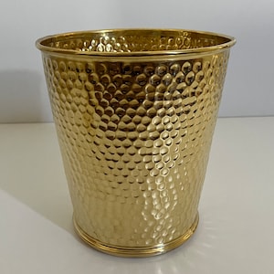 Brass Waste Bin For Office, Brass Waste Basket, Handcrafted Trash Can For Bathroom, Unique Waste Paper Bin, Outdoor Trash Bin Wastebasket