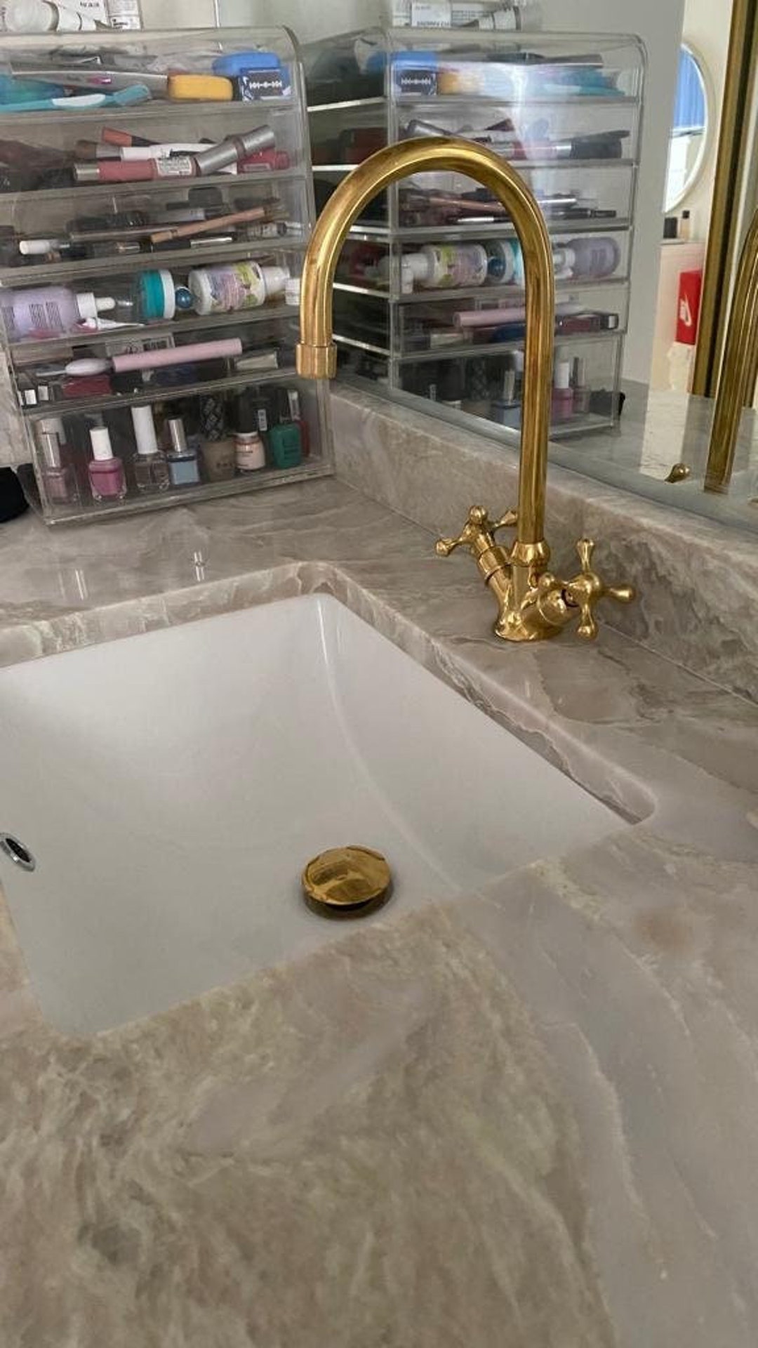 Kitchen Sink Faucet Gooseneck Kitchen Vanity Solid Brass Faucet