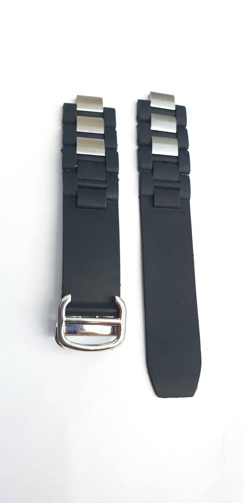 20mm Black Rubber Silicone Strap Band fit CARTIER CHRONOSCAPH AUTOSCAPH watches
