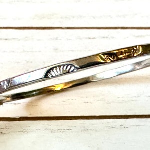 Vintage 925 Sterling Silver Handcrafted  Southwestern Design Bangle Bracelet