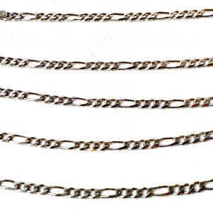 Lange Figaro versilberte Kette / Halskette