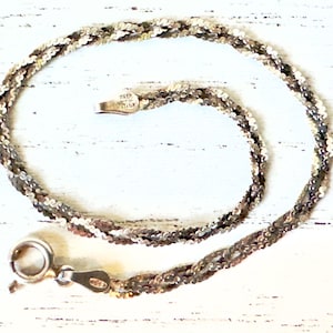 Vintage 925 Italien Sterling Silber geflochtenes Armband 7 Zoll