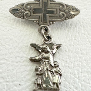 Vintage Schutzengel Anstecknadel aus Sterlingsilber 925