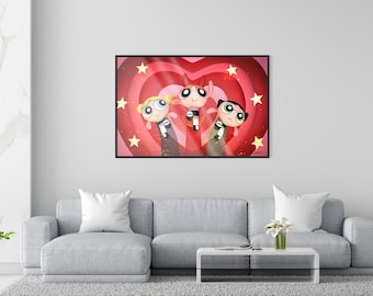 Powerpuff Girls 3D Poster: Vibrant Kids Room Wall Art