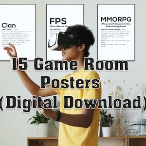Gamer Gifts, Game room decor, Gaming room wall decor, Posters, Gaming room decor , Game posters, Gifts, Game poster, Boys room decor, White