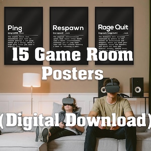 Gamer Gifts, Game room decor, Gaming room wall decor, Posters, Gaming room decor , Game posters, Gifts, Game poster, Boys room decor, Black