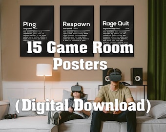Funny Gaming Slang Posters: Game Room Wall Art (Digital Download)