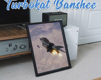 Swat Kats Poster: Retro Cartoon Art Print - Turbokat Fighter Jet