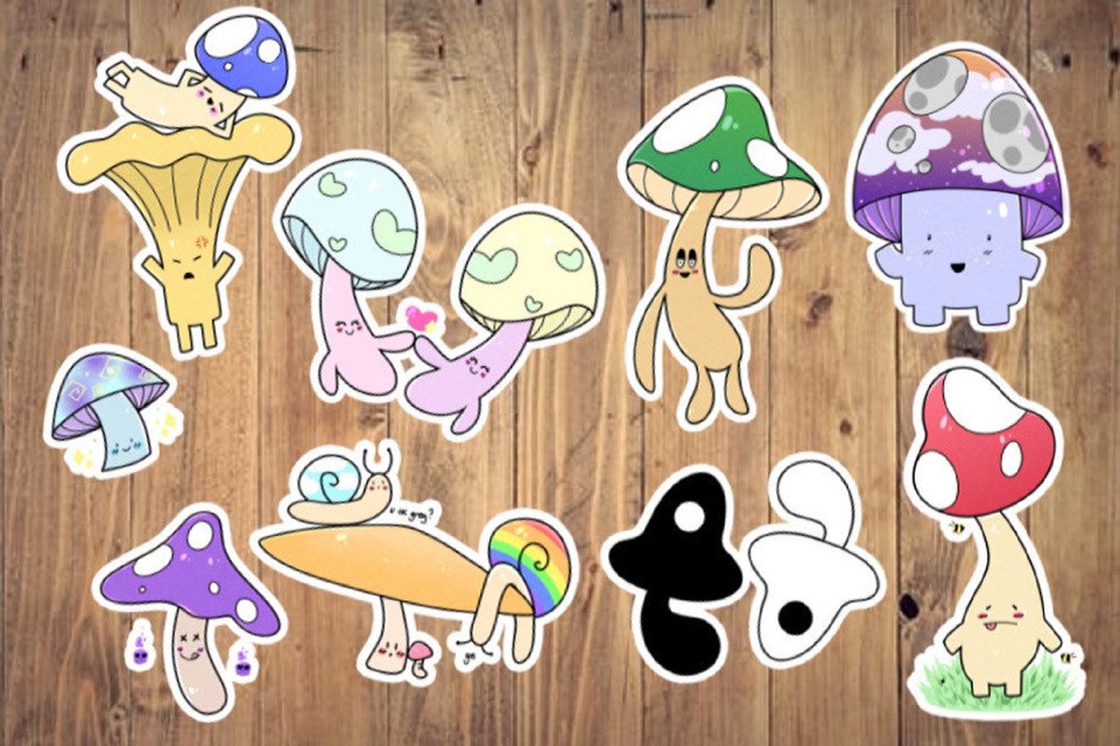 Cute Mushrooms Shrooms Glossy Stickers Decals Laptop | Etsy