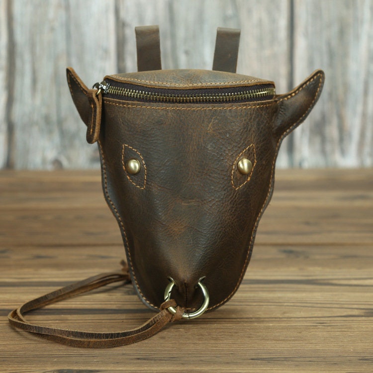 Men's genuine leather fanny pack retro cowboy leather Etsy