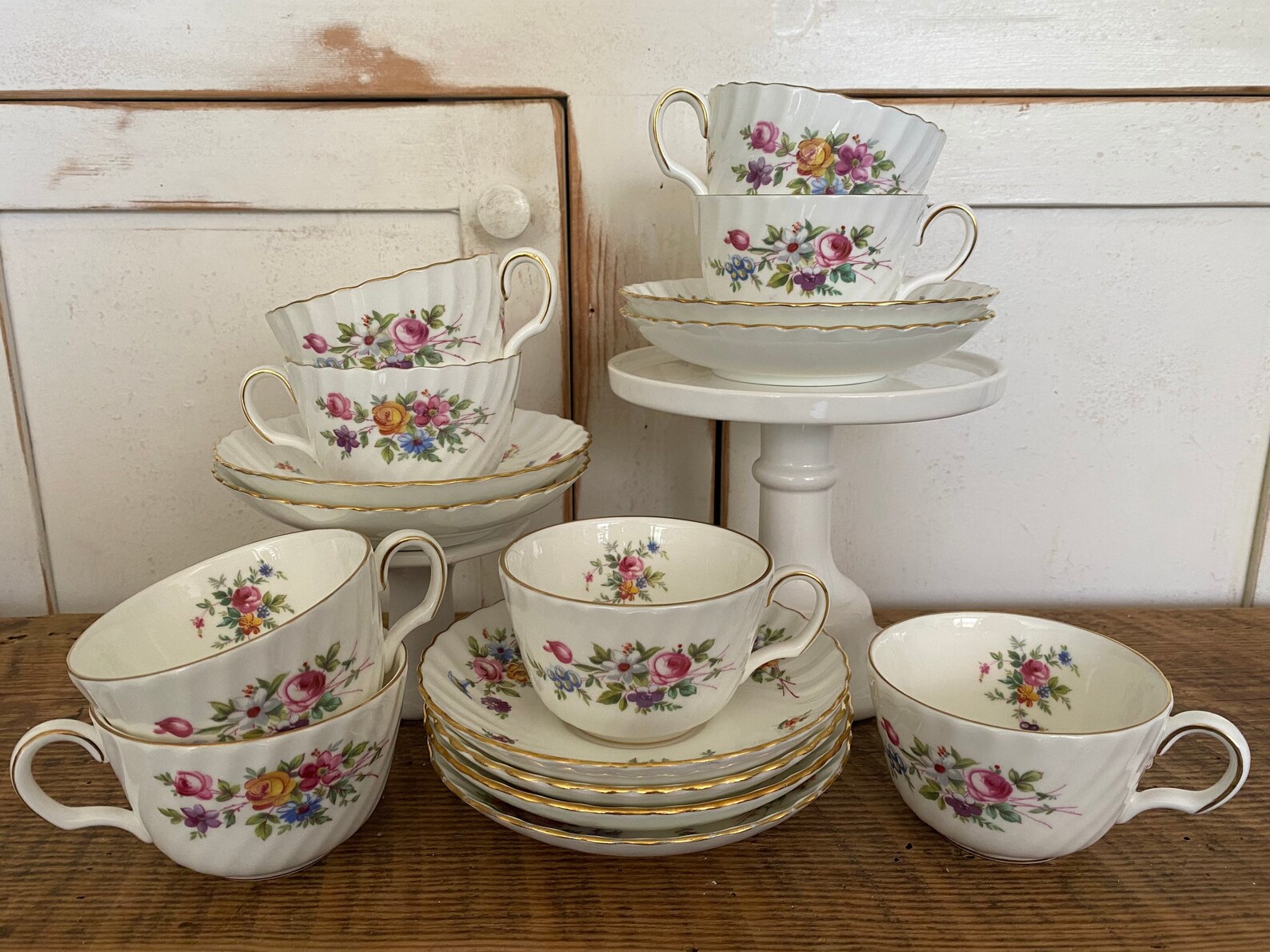 Minton Marlow England Bone China Tea Cup & Saucer Set Etsy