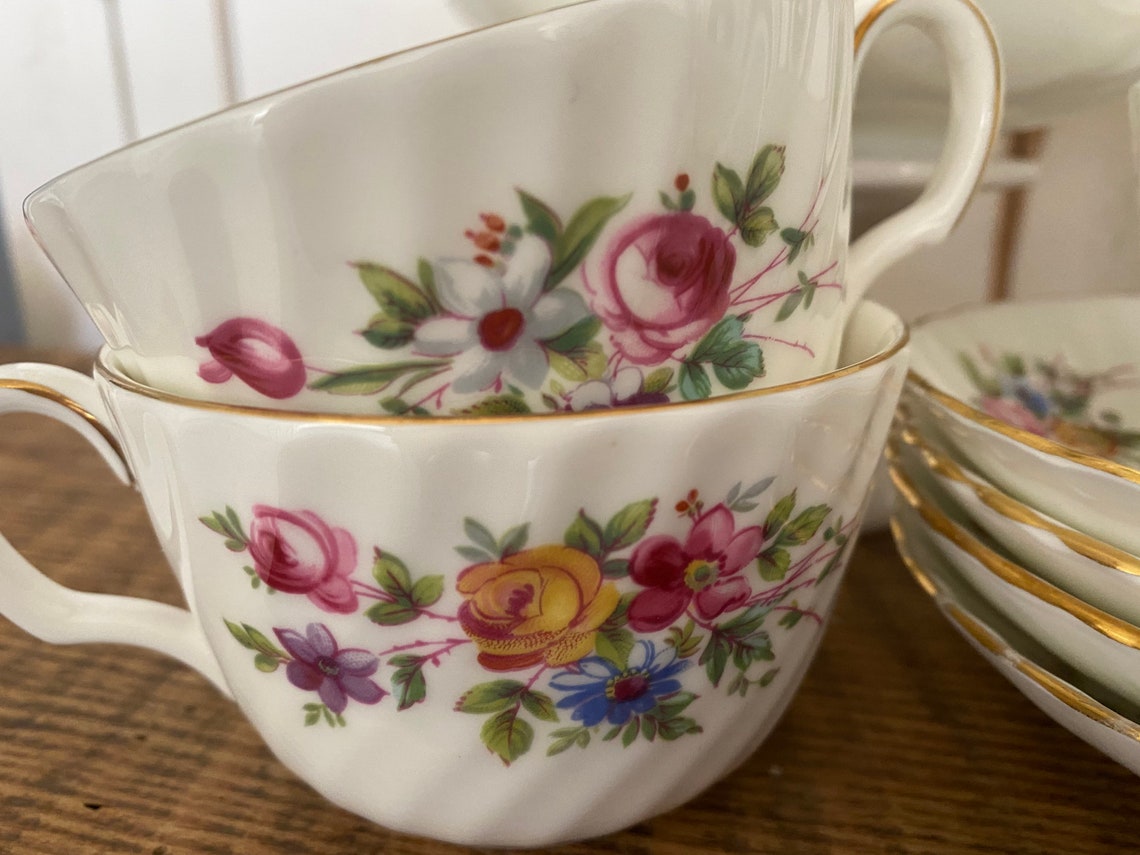 Minton Marlow England Bone China Tea Cup & Saucer Set Etsy