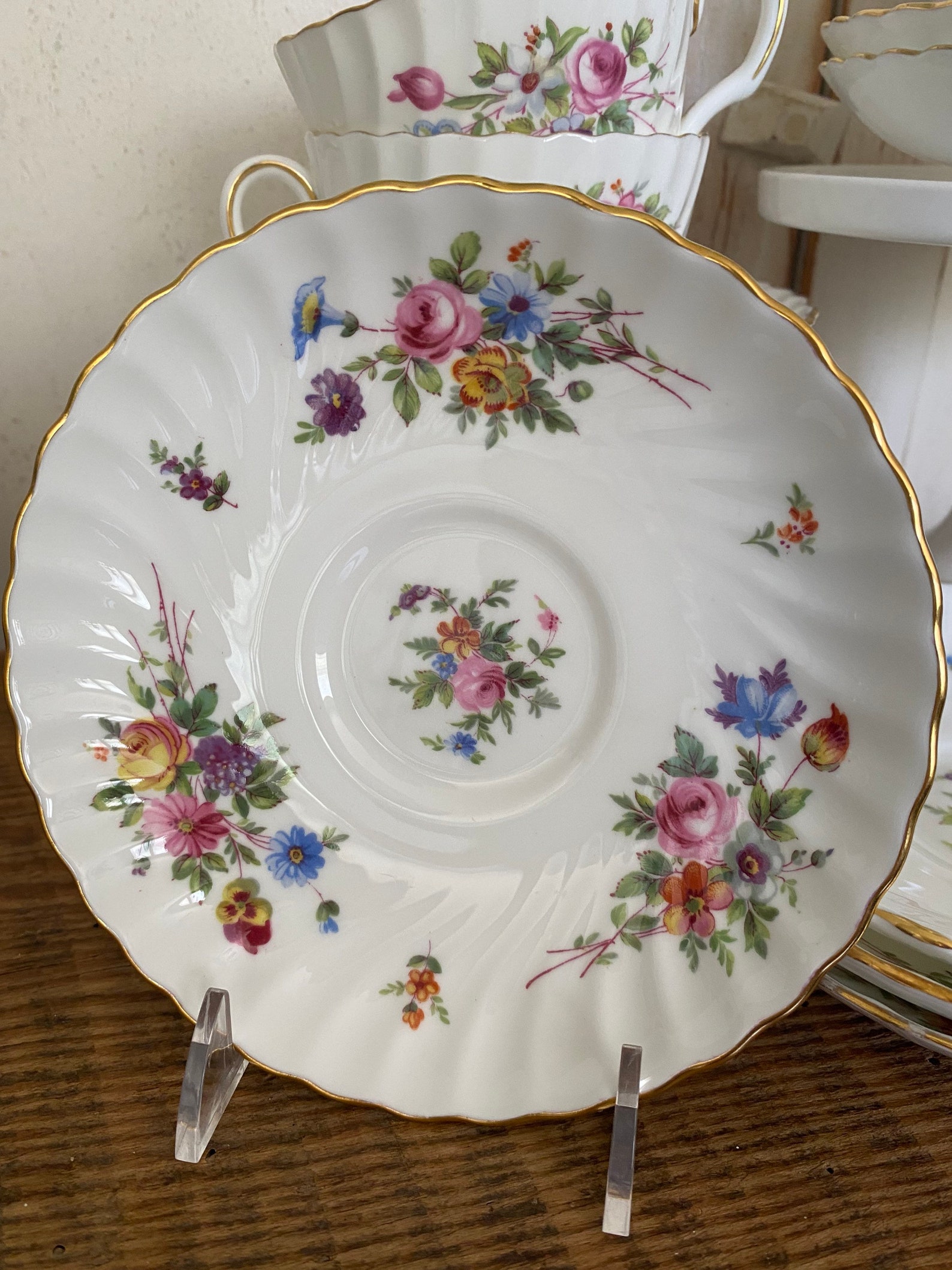 Minton Marlow England Bone China Tea Cup & Saucer Set Etsy