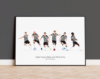 Newcastle United Print Newcastle United Poster Newcastle Player Print NUFC Poster NUFC Wall Art NUFC Fan Newcastle United Gift