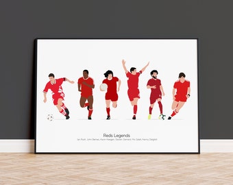 Liverpool Print Liverpool Legends Poster Liverpool Player Print LFC Poster LFC Wall Art LFC Fan Liverpool Gift