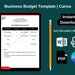 Printable Business Budget Template in PDF and Wordcanva - Etsy