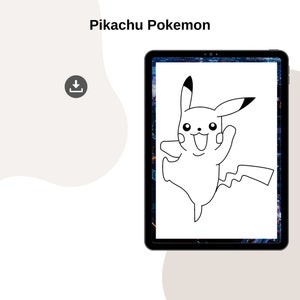 Pikachu Pokemon Coloring Pages Printable Template in PDF - Etsy