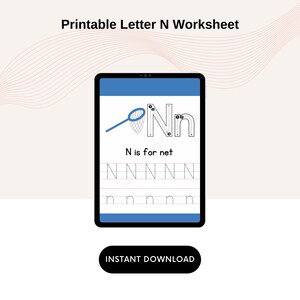 Letter N Worksheets Blank Printable Template in PDF &amp; Word - Etsy