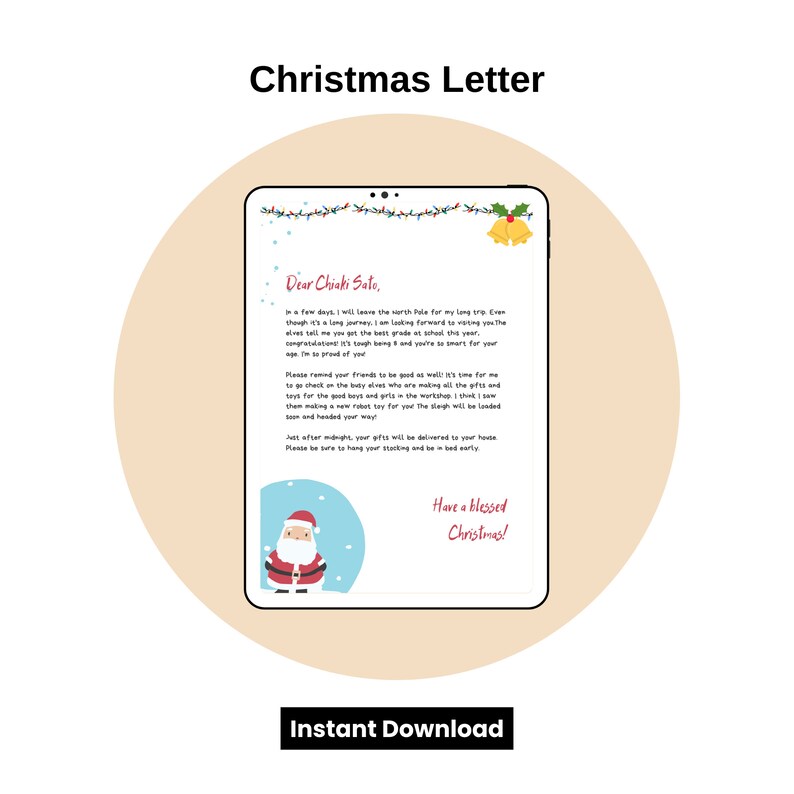 Christmas Letter Template Printable in Pdf &amp; Word - Etsy