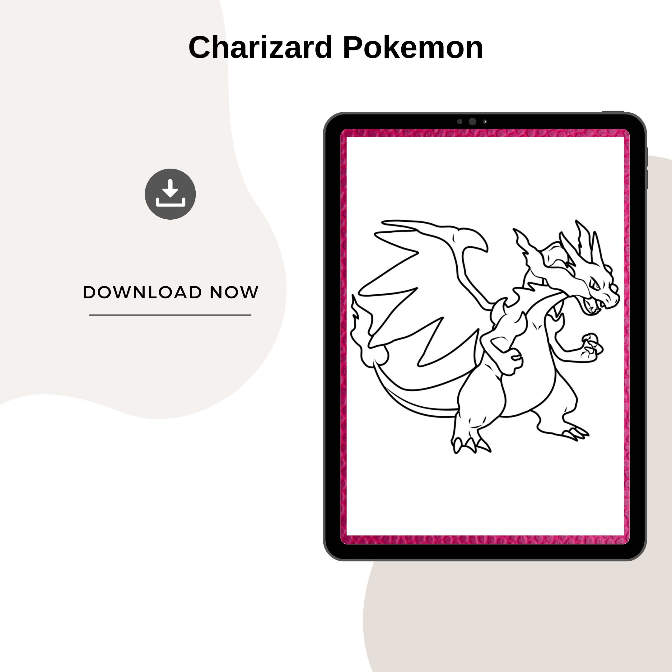 Printable Charizard Pokemon Coloring Pages in PDF - Etsy Australia