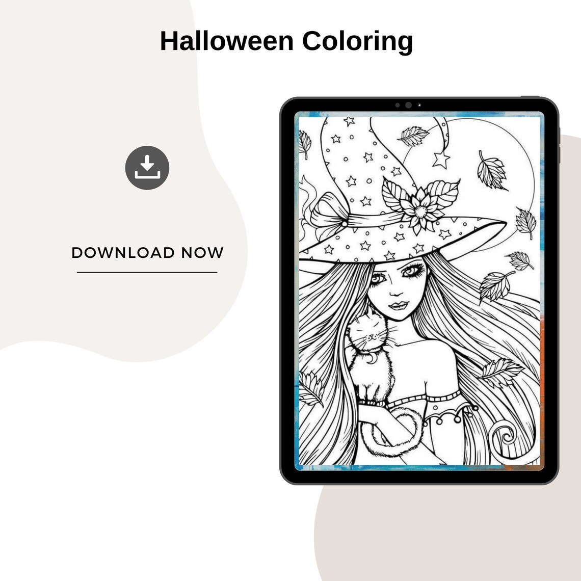 Halloween Coloring Pages for Teens Printable Template in PDF - Etsy