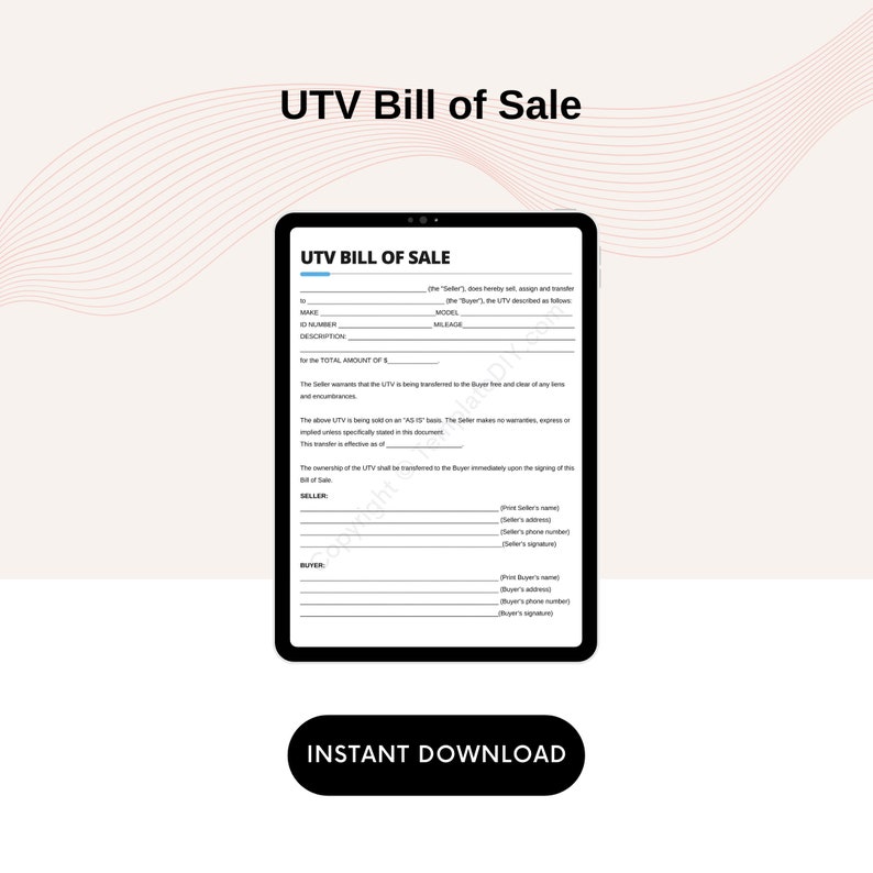 utv-bill-of-sale-blank-printable-form-template-in-pdf-word-etsy