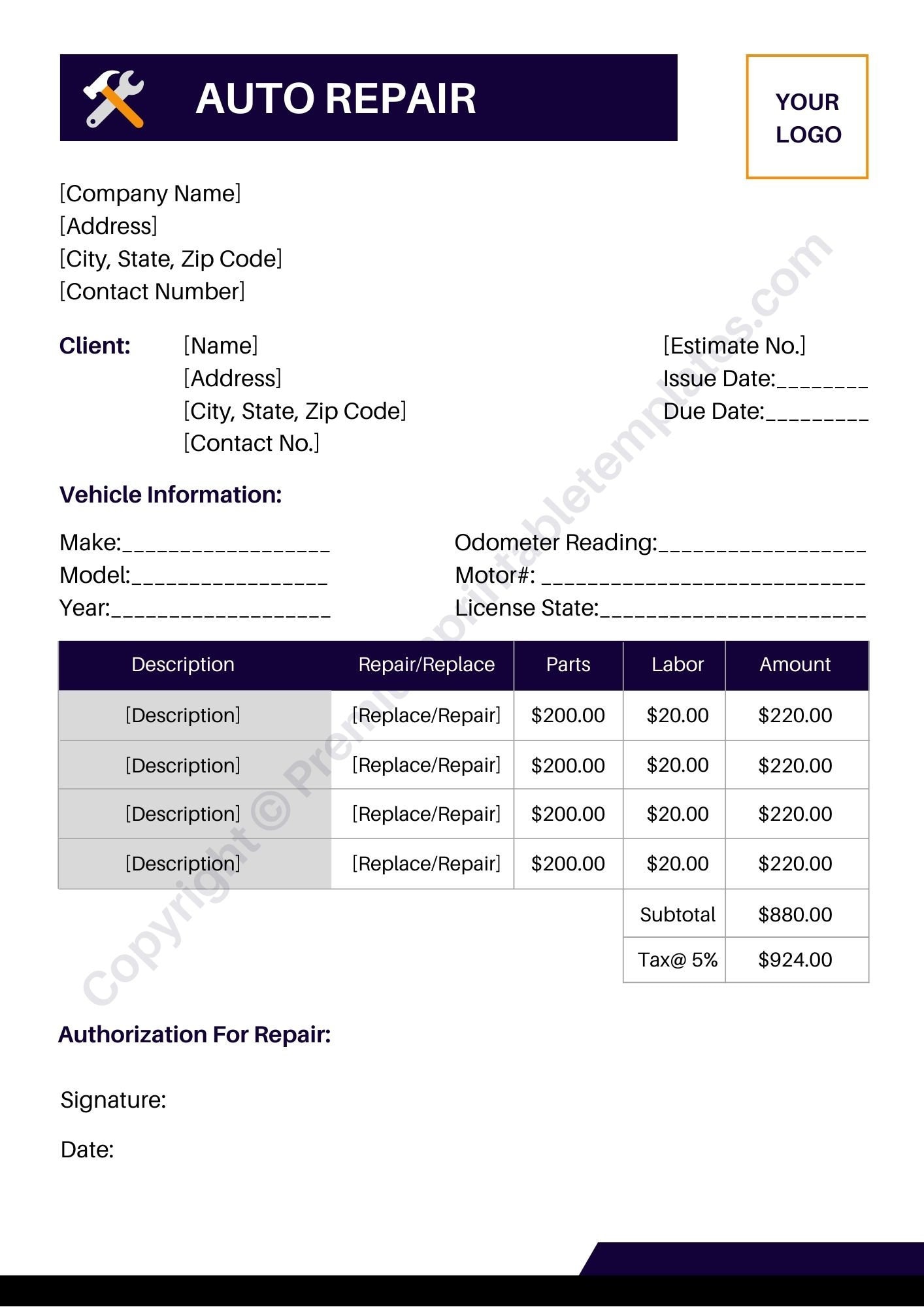 printable-auto-repair-estimate-template-in-pdf-and-wordcanva-etsy