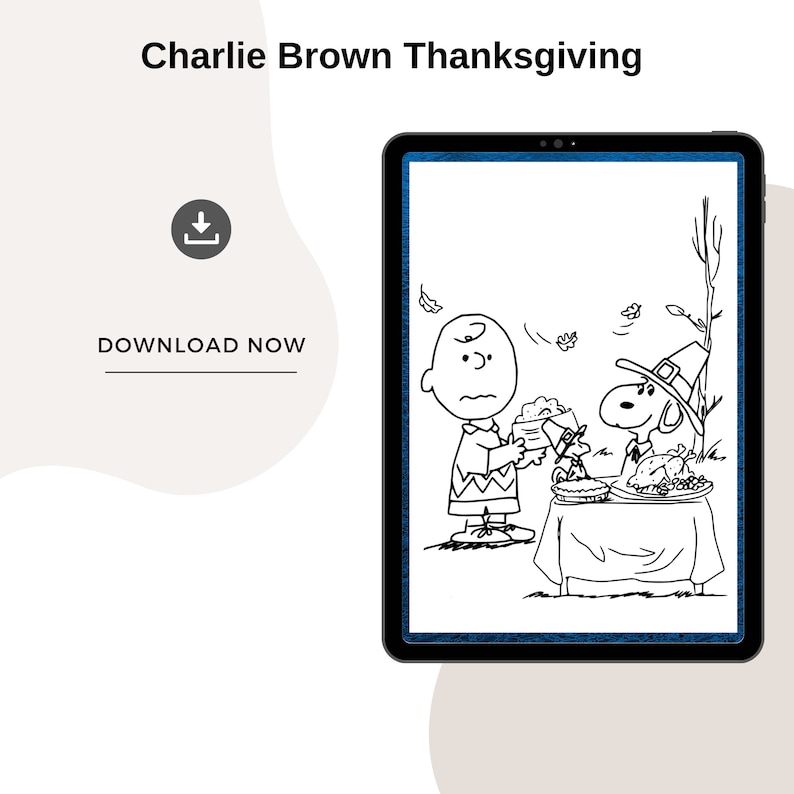 Charlie Brown Thanksgiving Coloring Pages Printable Template - Etsy