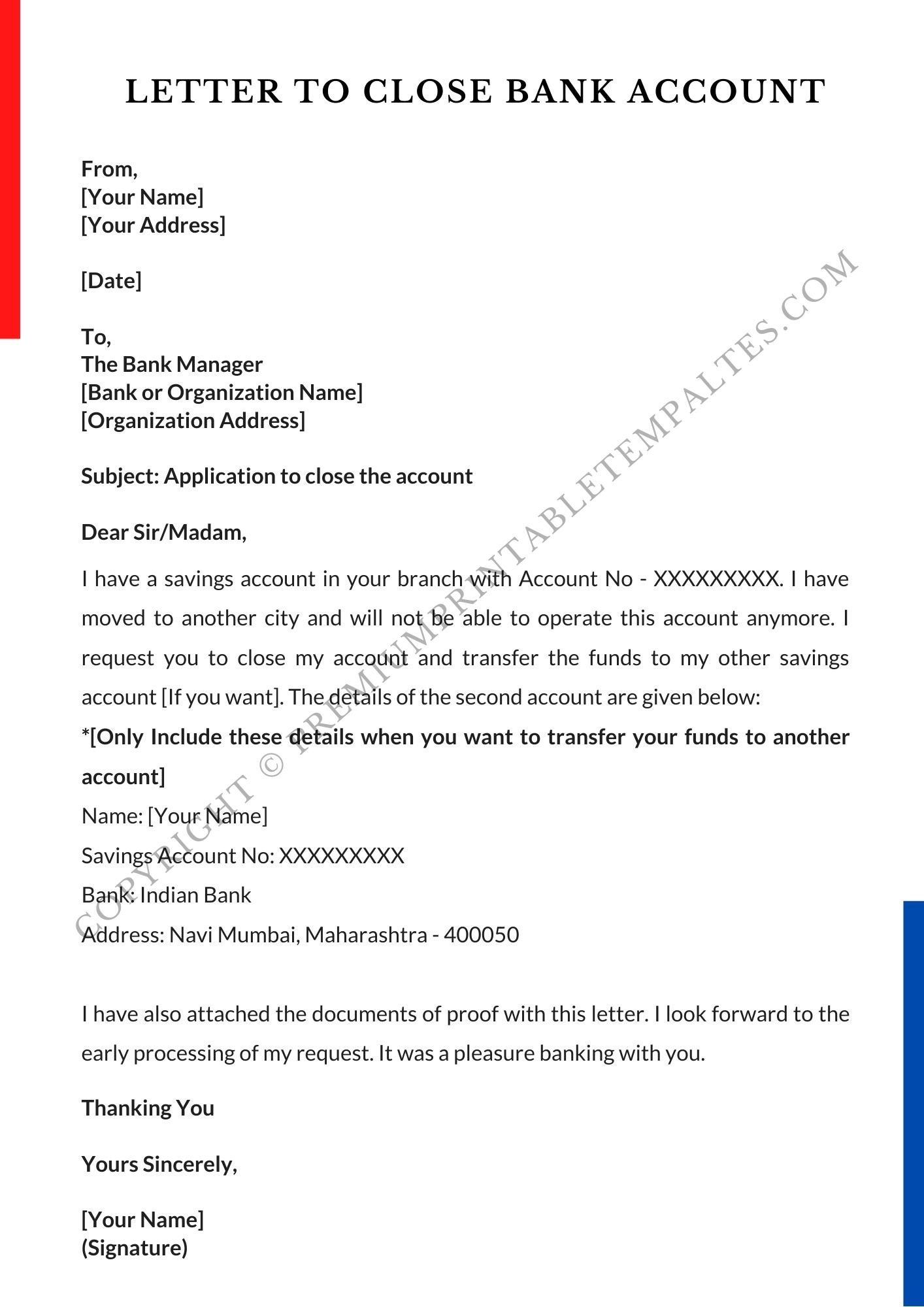 Printable Bank Account Closing Letter pack of 3 Etsy Printable Bank Account Closing Letter pack of 3 Etsy