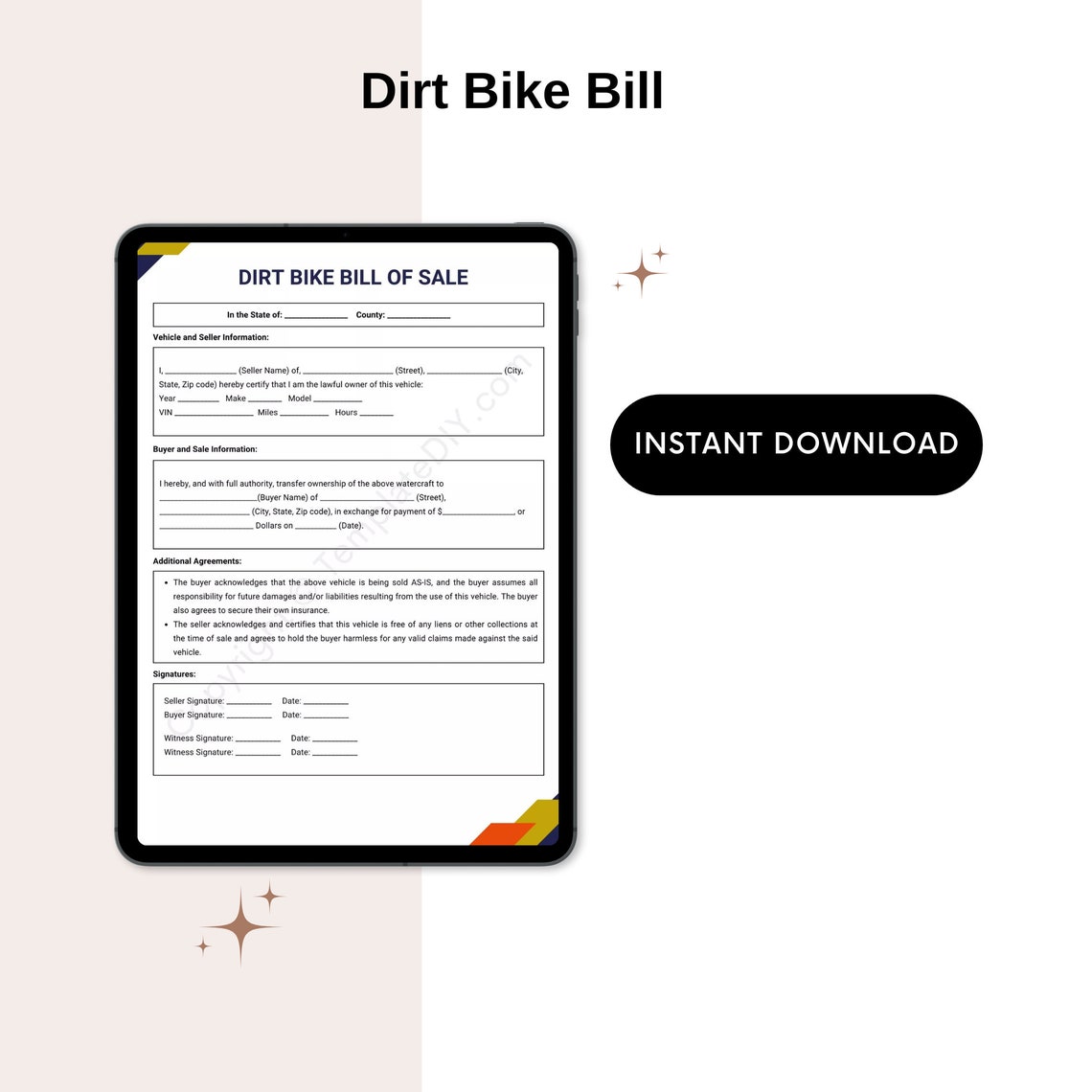 dirt-bike-bill-of-sale-blank-printable-form-template-in-pdf-etsy