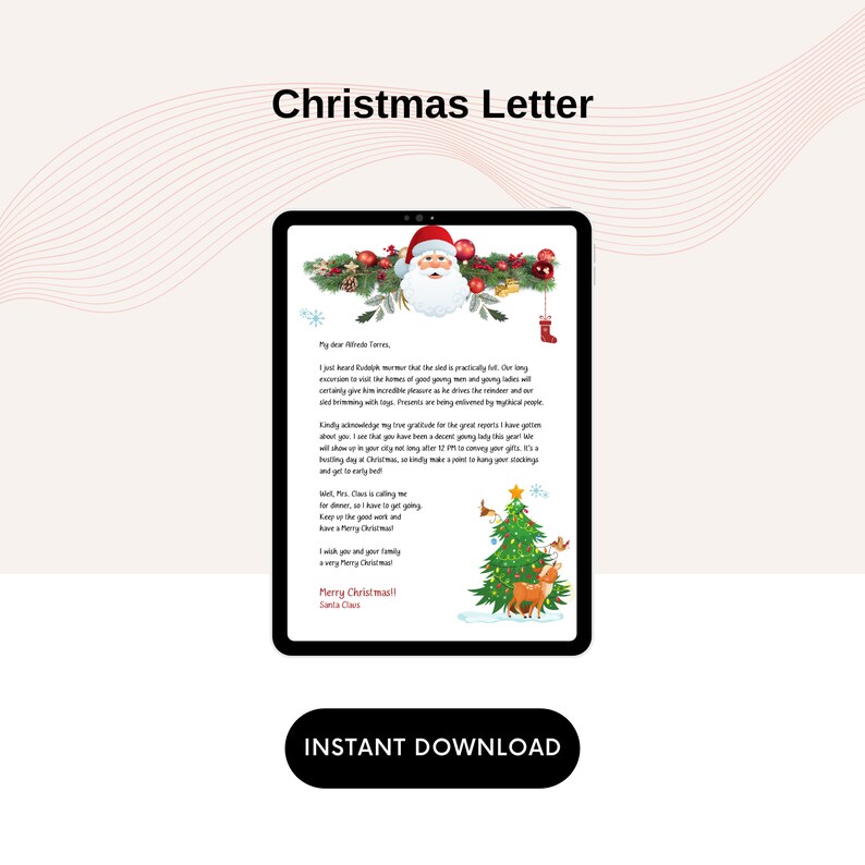 Christmas Letter Template Printable in Pdf &amp; Word - Etsy