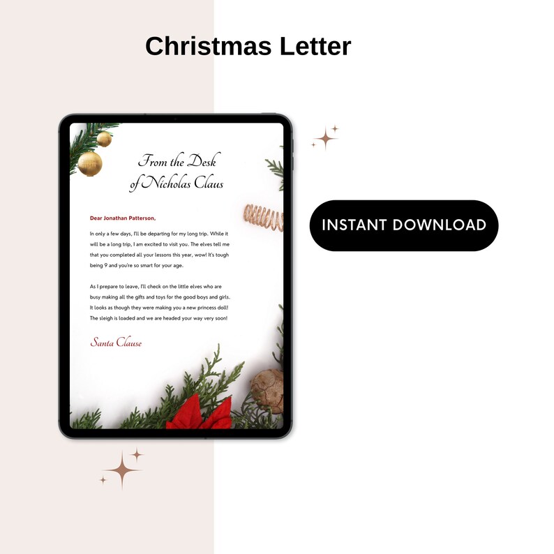 Christmas Letter Template Printable in Pdf & Word Etsy