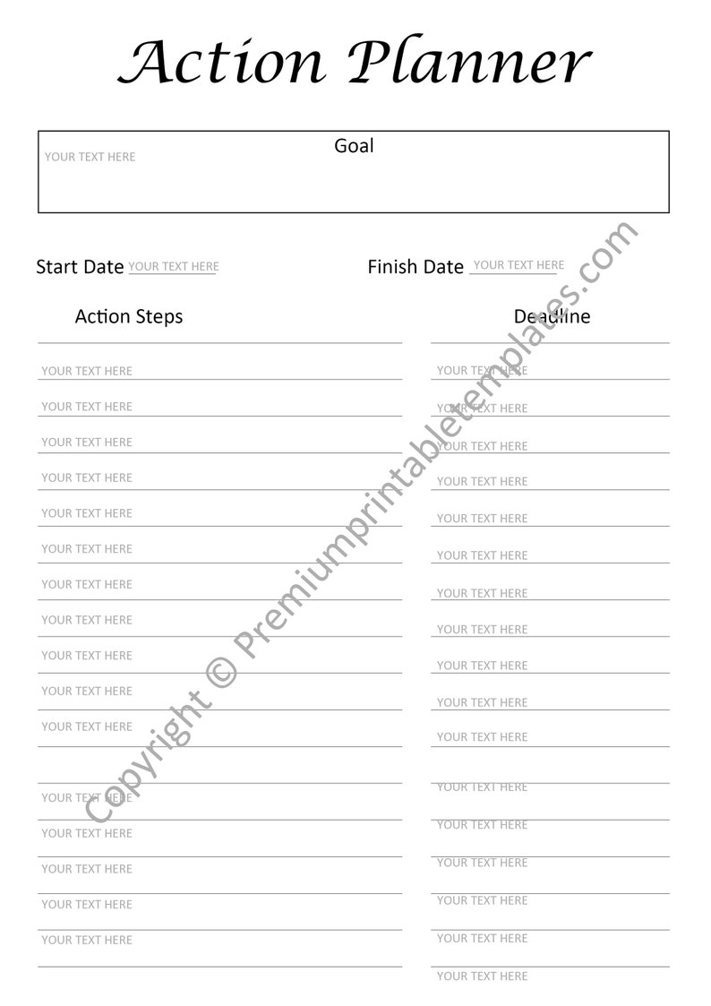 Printable Goal Planner Bundle Printable Goal Planner - Etsy