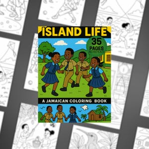 Jamaican Coloring Book for Kids & adults-relaxing coloring pages | Caribbean activity book | easy coloring books | instant digital download