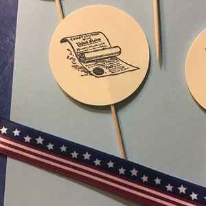 US Constitution Cupcake or Muffin Toppers, USA, Party, Celebrate, Patriotic, Patriot, Fourth of July, History