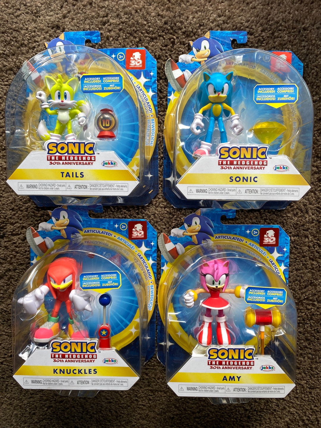 4 Sonic Figures 30th Anniversary sonic Tales Knuckles Amy Etsy
