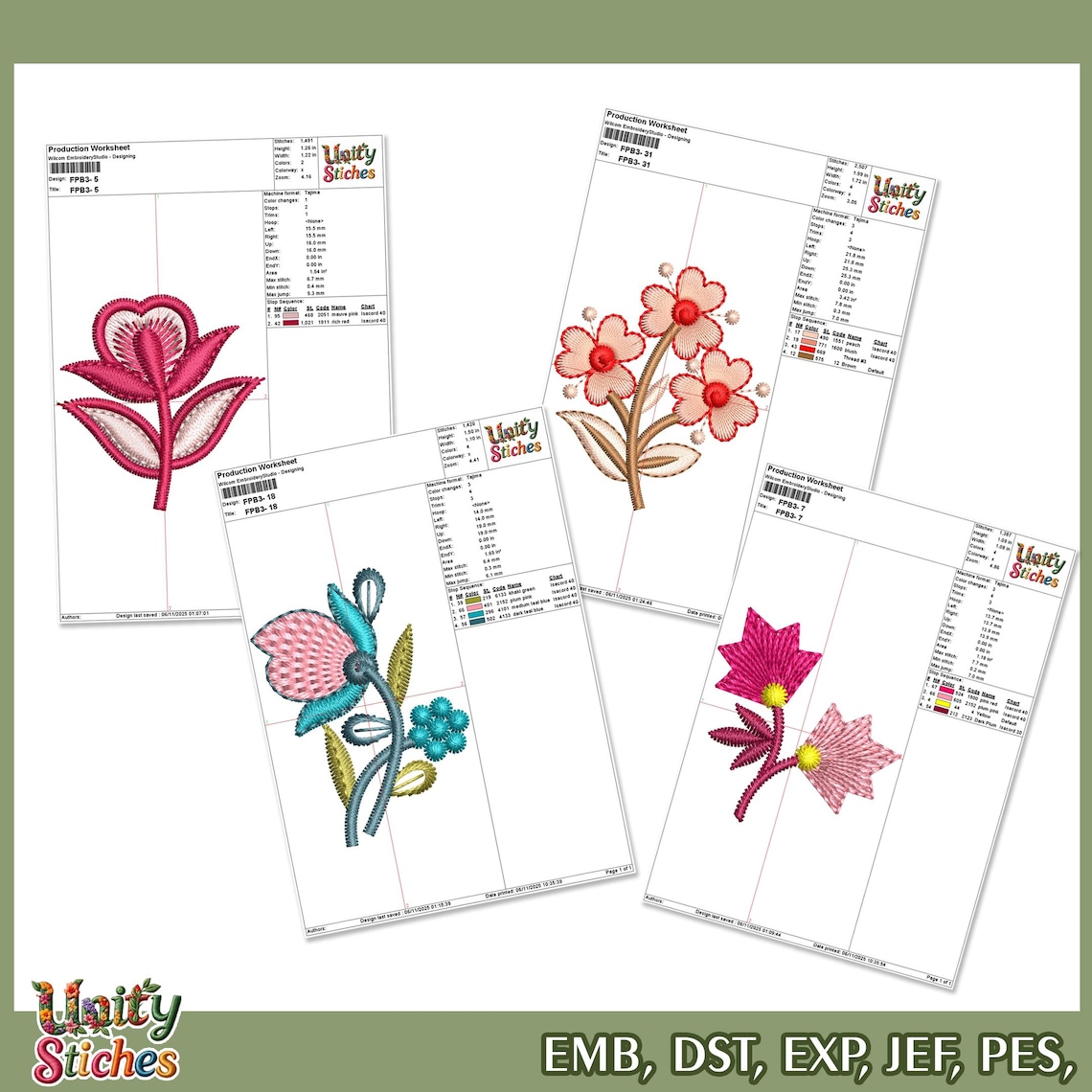 60 Floral Embroidery Designs Bundle | Mini Flower Machine Embroidery ...