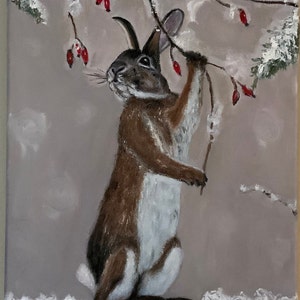 The Rabbit, original oil painting 10” x 8 “ x 0.5” (25.4 cm x 20.3 cm x 1.5 cm), NOT PRINT