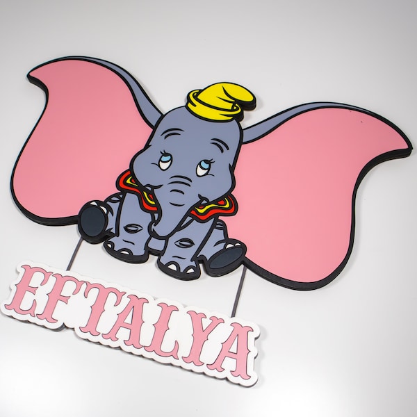 Dumbo Namensschild,Elefant, Personalisiertes , tolle Geschenkideen, Geburtstagsgeschenk,Disney, Mama und Baby, Baby shower, Kinder